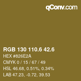 カラーコード: RGB 130 110.6 42.6 | qconv.com