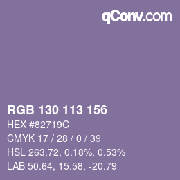 Color code: RGB 130 113 156 | qconv.com