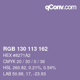 Color code: RGB 130 113 162 | qconv.com