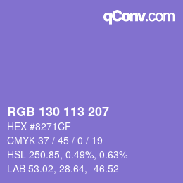 Color code: RGB 130 113 207 | qconv.com