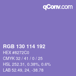 Code couleur: RGB 130 114 192 | qconv.com