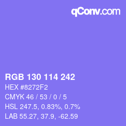 Color code: RGB 130 114 242 | qconv.com