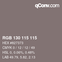 Farbcode: RGB 130 115 115 | qconv.com