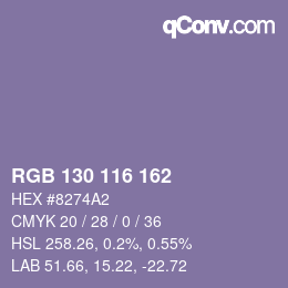 Color code: RGB 130 116 162 | qconv.com