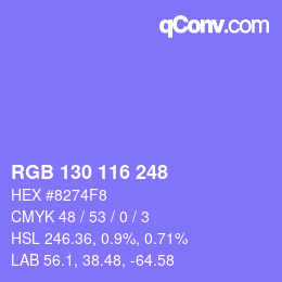 Color code: RGB 130 116 248 | qconv.com