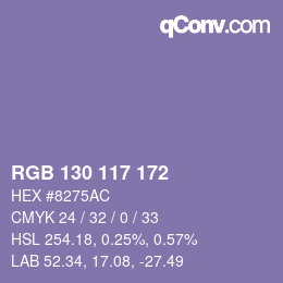 Color code: RGB 130 117 172 | qconv.com