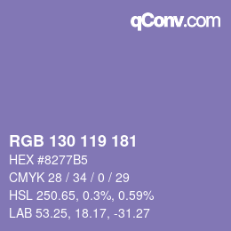 カラーコード: RGB 130 119 181 | qconv.com