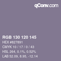 Farbcode: RGB 130 120 145 | qconv.com