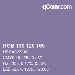 カラーコード: RGB 130 120 160 | qconv.com