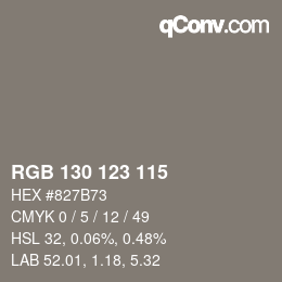 Farbcode: RGB 130 123 115 | qconv.com