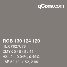 Farbcode: RGB 130 124 120 | qconv.com