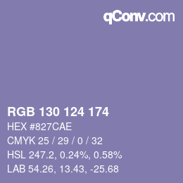 Código de color: RGB 130 124 174 | qconv.com