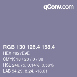 カラーコード: RGB 130 126.4 158.4 | qconv.com