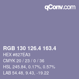 カラーコード: RGB 130 126.4 163.4 | qconv.com