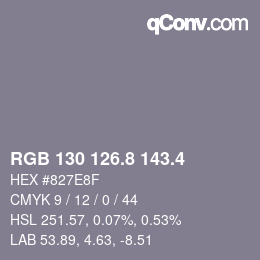 カラーコード: RGB 130 126.8 143.4 | qconv.com