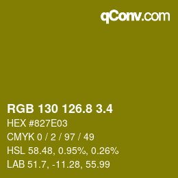カラーコード: RGB 130 126.8 3.4 | qconv.com