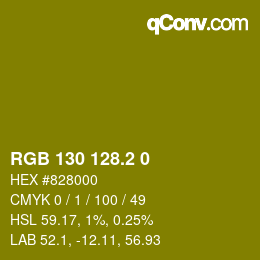 カラーコード: RGB 130 128.2 0 | qconv.com
