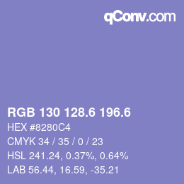 カラーコード: RGB 130 128.6 196.6 | qconv.com