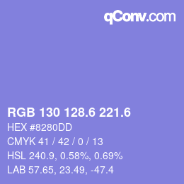 カラーコード: RGB 130 128.6 221.6 | qconv.com