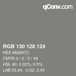 Código de color: RGB 130 128 124 | qconv.com