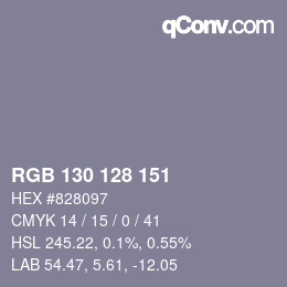 カラーコード: RGB 130 128 151 | qconv.com