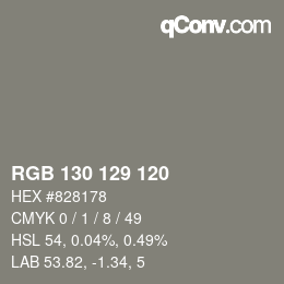 Farbcode: RGB 130 129 120 | qconv.com