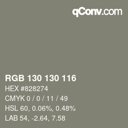 颜色代码: RGB 130 130 116 | qconv.com
