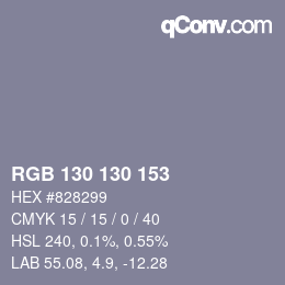 Color code: RGB 130 130 153 | qconv.com