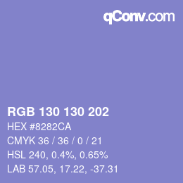 颜色代码: RGB 130 130 202 | qconv.com