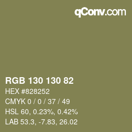 Farbcode: RGB 130 130 82 | qconv.com
