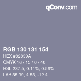 Color code: RGB 130 131 154 | qconv.com