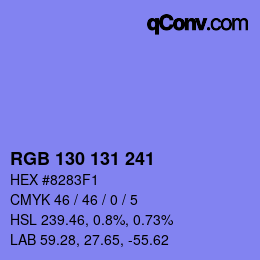 Color code: RGB 130 131 241 | qconv.com