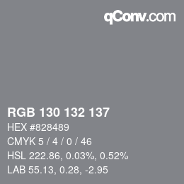 颜色代码: RGB 130 132 137 | qconv.com