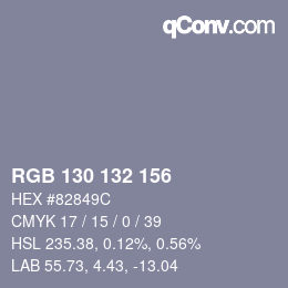 Código de color: RGB 130 132 156 | qconv.com