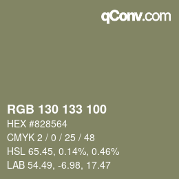 カラーコード: RGB 130 133 100 | qconv.com