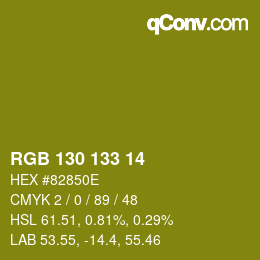 Color code: RGB 130 133 14 | qconv.com