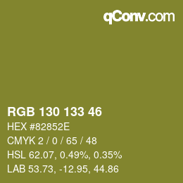 颜色代码: RGB 130 133 46 | qconv.com