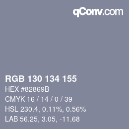 颜色代码: RGB 130 134 155 | qconv.com