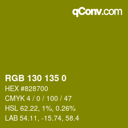 Color code: RGB 130 135 0 | qconv.com