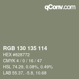 カラーコード: RGB 130 135 114 | qconv.com