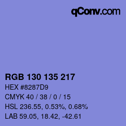 Color code: RGB 130 135 217 | qconv.com