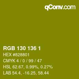 Color code: RGB 130 136 1 | qconv.com