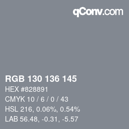 Color code: RGB 130 136 145 | qconv.com