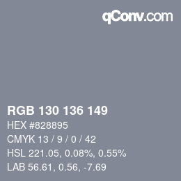 Color code: RGB 130 136 149 | qconv.com