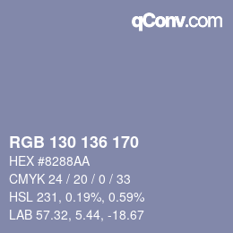 Color code: RGB 130 136 170 | qconv.com