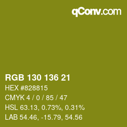 Color code: RGB 130 136 21 | qconv.com