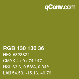Color code: RGB 130 136 36 | qconv.com