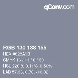 Código de color: RGB 130 138 155 | qconv.com