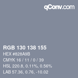 颜色代码: RGB 130 138 155 | qconv.com