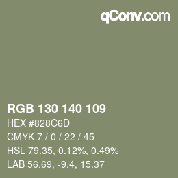 カラーコード: RGB 130 140 109 | qconv.com